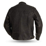 veste en cuire biker authentique Profil