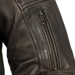 veste en cuire biker authentique manche