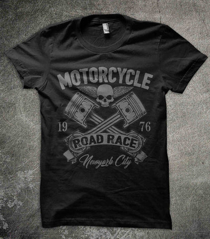 T-shirt GARAGE Chopper Moto Herren Schirt Hemd noir