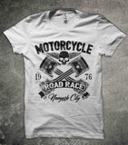 T-shirt GARAGE Chopper Moto Herren Schirt Hemd blanc